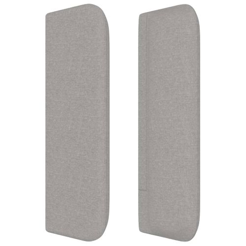 Tête De Lit Avec Oreilles Gris Clair 163x16x78/88 Cm Tissu