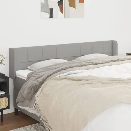 Tête De Lit Avec Oreilles Gris Clair 163x16x78/88 Cm Tissu