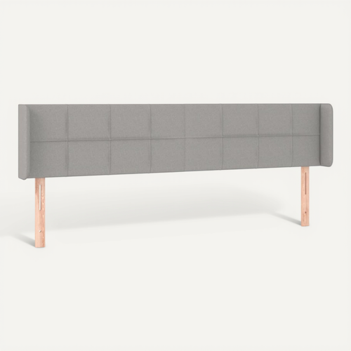 Tête De Lit Avec Oreilles Gris Clair 163x16x78/88 Cm Tissu