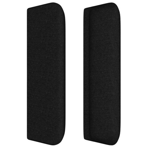 Tête De Lit Avec Oreilles Noir 103x16x78/88 Cm Tissu