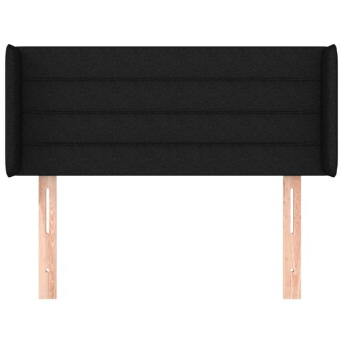 Tête De Lit Avec Oreilles Noir 103x16x78/88 Cm Tissu