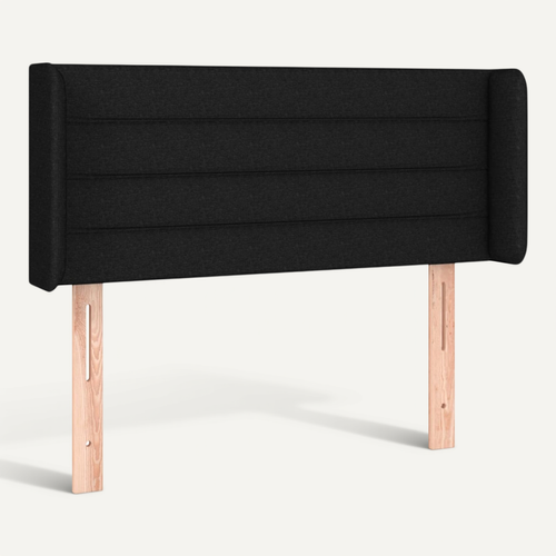 Tête De Lit Avec Oreilles Noir 103x16x78/88 Cm Tissu