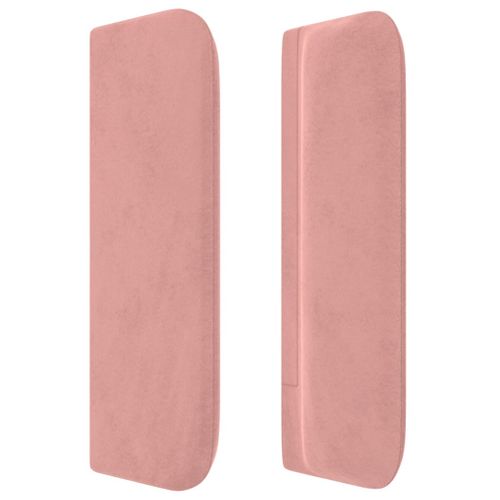 Tête De Lit Avec Oreilles Rose 83x16x78/88 Cm Velours