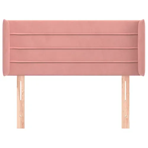 Tête De Lit Avec Oreilles Rose 83x16x78/88 Cm Velours