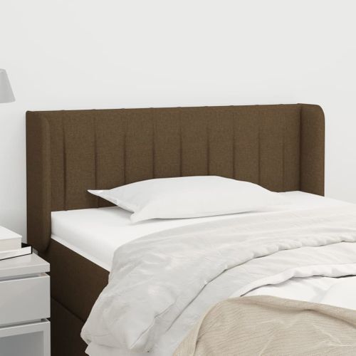 Tête De Lit Avec Oreilles Marron Foncé 93x16x78/88 Cm Tissu
