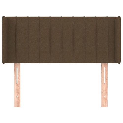 Tête De Lit Avec Oreilles Marron Foncé 103x16x78/88 Cm Tissu