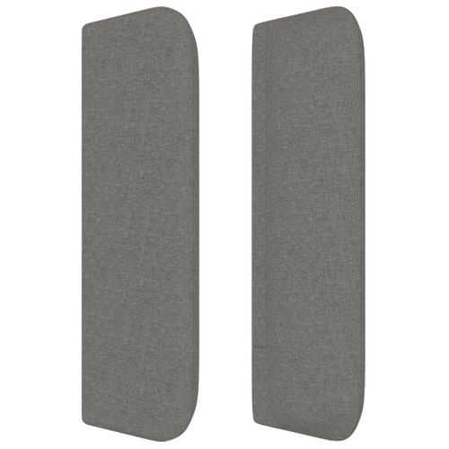 Tête De Lit Avec Oreilles Gris Foncé 163x16x78/88 Cm Tissu