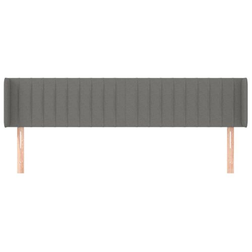 Tête De Lit Avec Oreilles Gris Foncé 163x16x78/88 Cm Tissu