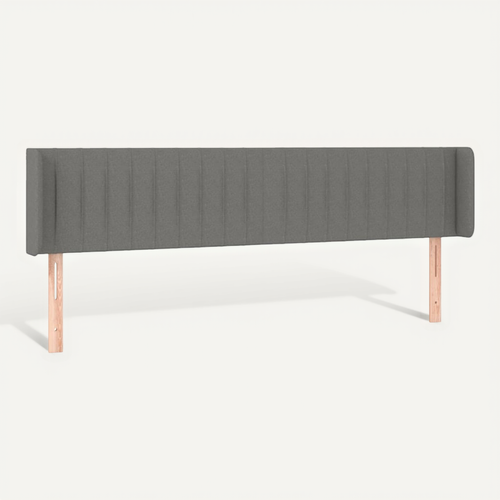 Tête De Lit Avec Oreilles Gris Foncé 163x16x78/88 Cm Tissu