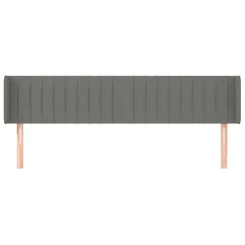 Tête De Lit Avec Oreilles Gris Foncé 183x16x78/88 Cm Tissu
