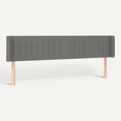 Tête De Lit Avec Oreilles Gris Foncé 183x16x78/88 Cm Tissu