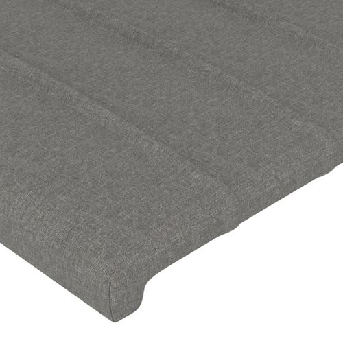 Tête De Lit Avec Oreilles Gris Foncé 183x16x78/88 Cm Tissu