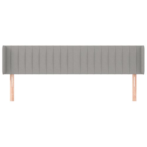 Tête De Lit Avec Oreilles Gris Clair 203x16x78/88 Cm Tissu