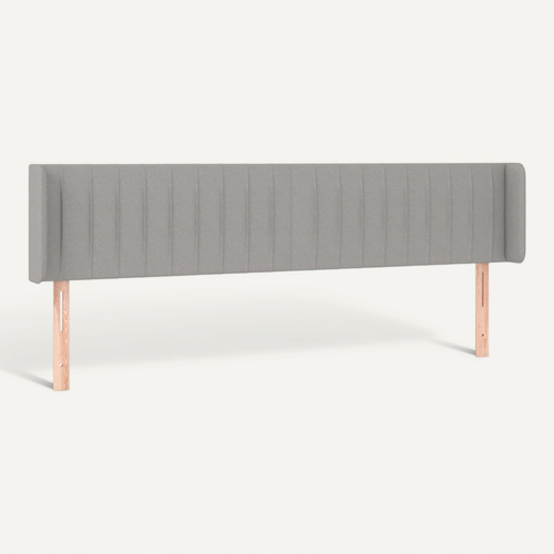Tête De Lit Avec Oreilles Gris Clair 203x16x78/88 Cm Tissu