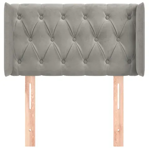 Tête De Lit Avec Oreilles Gris Clair 83x16x78/88 Cm Velours