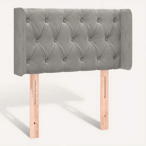 Tête De Lit Avec Oreilles Gris Clair 83x16x78/88 Cm Velours