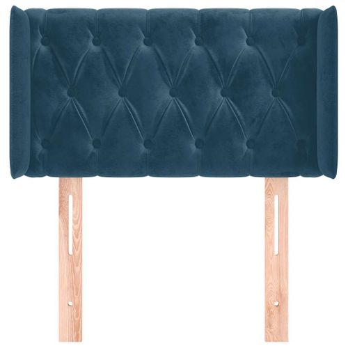 Tête De Lit Avec Oreilles Bleu Foncé 83x16x78/88 Cm Velours