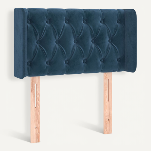 Tête De Lit Avec Oreilles Bleu Foncé 83x16x78/88 Cm Velours