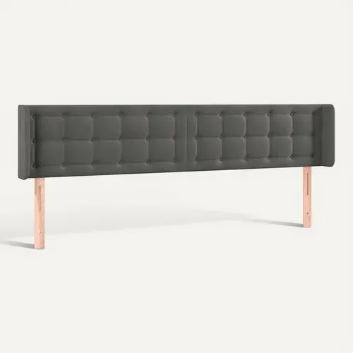 Tête De Lit Avec Oreilles Gris Foncé 183x16x78/88 Cm Velours