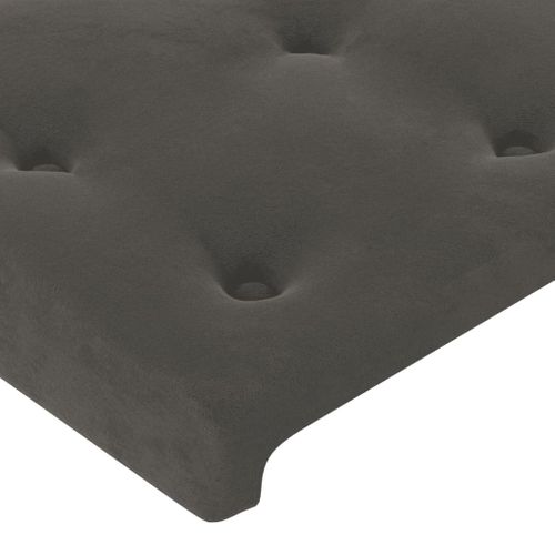 Tête De Lit Avec Oreilles Gris Foncé 183x16x78/88 Cm Velours