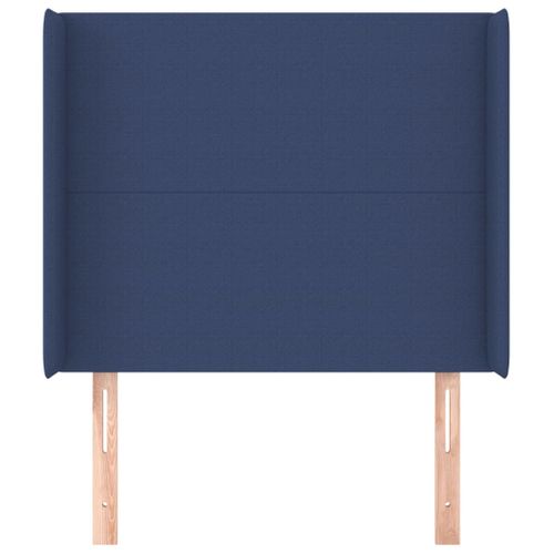 Tête De Lit Avec Oreilles Bleu 83x16x118/128 Cm Tissu