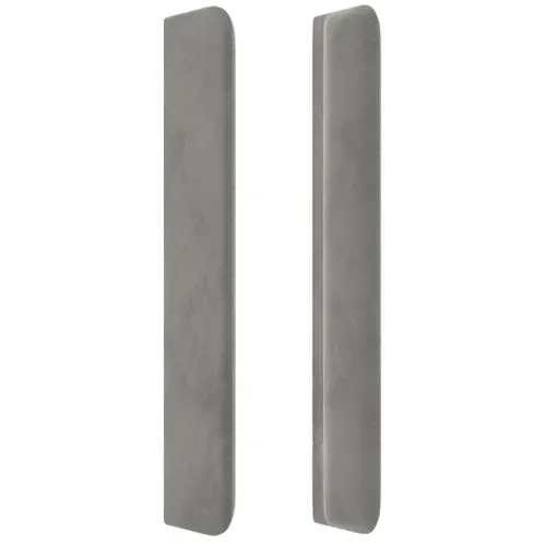 Tête De Lit Avec Oreilles Gris Clair 183x16x118/128 Cm Velours