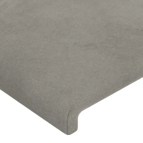 Tête De Lit Avec Oreilles Gris Clair 183x16x118/128 Cm Velours