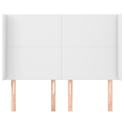 Tête De Lit Avec Oreilles Blanc 147x16x118/128 Cm Simili