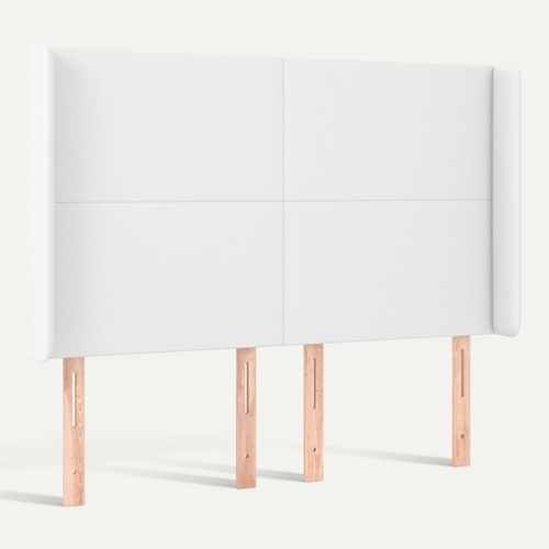 Tête De Lit Avec Oreilles Blanc 147x16x118/128 Cm Simili