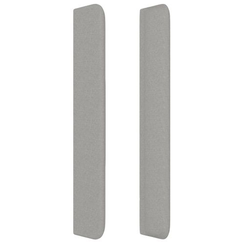 Tête De Lit Avec Oreilles Gris Clair 93x16x118/128 Cm Tissu