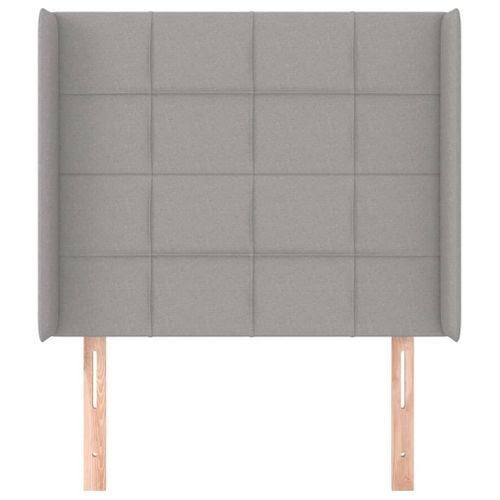 Tête De Lit Avec Oreilles Gris Clair 93x16x118/128 Cm Tissu