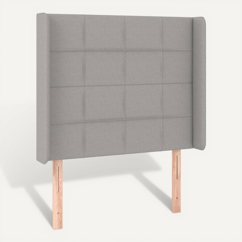 Tête De Lit Avec Oreilles Gris Clair 93x16x118/128 Cm Tissu