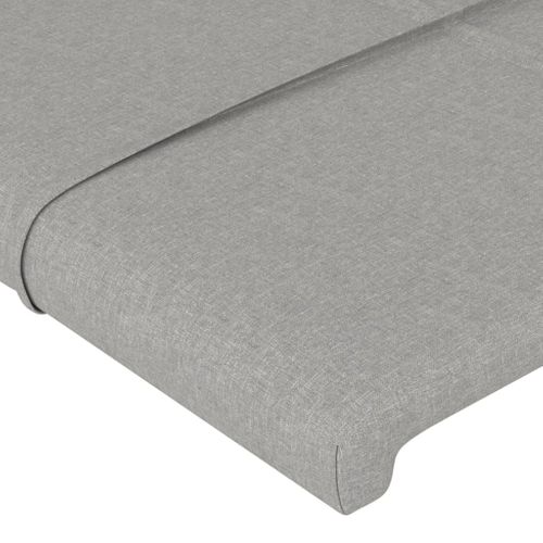 Tête De Lit Avec Oreilles Gris Clair 93x16x118/128 Cm Tissu