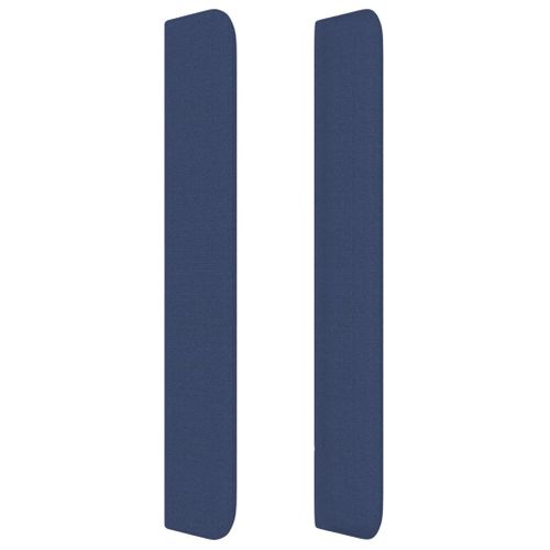 Tête De Lit Avec Oreilles Bleu 93x16x118/128 Cm Tissu