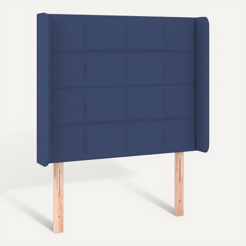 Tête De Lit Avec Oreilles Bleu 93x16x118/128 Cm Tissu