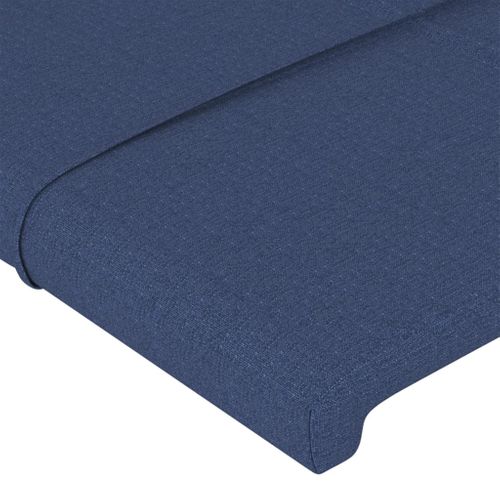 Tête De Lit Avec Oreilles Bleu 93x16x118/128 Cm Tissu