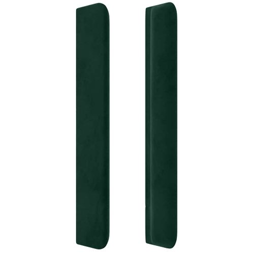 Tête De Lit Avec Oreilles Vert Foncé 203x16x118/128 Cm Velours