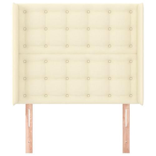 Tête De Lit Avec Oreilles Crème 83x16x118/128 Cm Simili