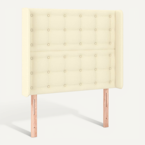 Tête De Lit Avec Oreilles Crème 83x16x118/128 Cm Simili