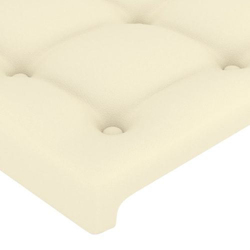 Tête De Lit Avec Oreilles Crème 83x16x118/128 Cm Simili