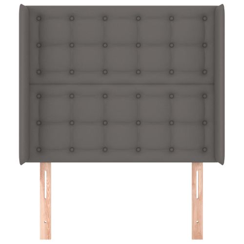 Tête De Lit Avec Oreilles Gris 103x16x118/128 Cm Simili