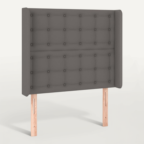 Tête De Lit Avec Oreilles Gris 103x16x118/128 Cm Simili