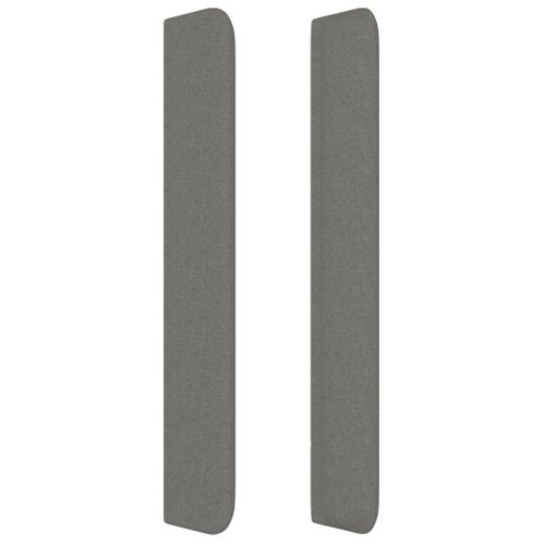 Tête De Lit Avec Oreilles Gris Foncé 147x16x118/128 Cm Tissu
