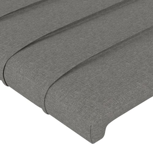 Tête De Lit Avec Oreilles Gris Foncé 147x16x118/128 Cm Tissu