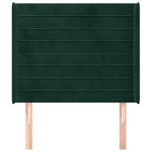 Tête De Lit Avec Oreilles Vert Foncé 83x16x118/128 Cm Velours