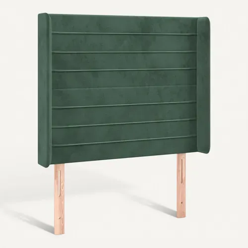 Tête De Lit Avec Oreilles Vert Foncé 83x16x118/128 Cm Velours
