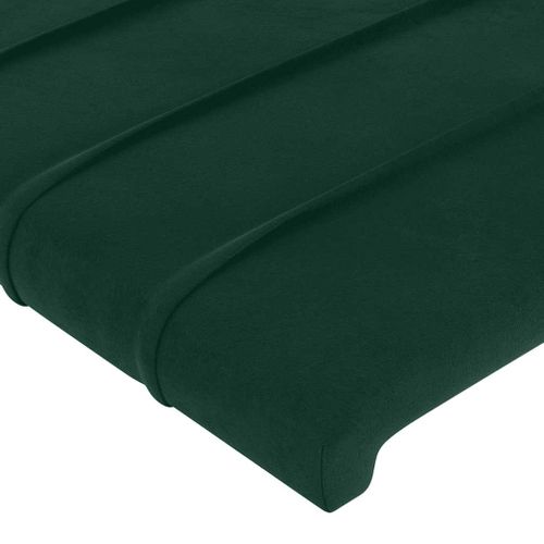 Tête De Lit Avec Oreilles Vert Foncé 83x16x118/128 Cm Velours
