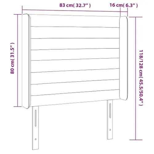 Tête De Lit Avec Oreilles Vert Foncé 83x16x118/128 Cm Velours