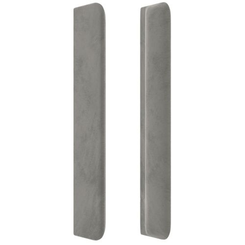 Tête De Lit Avec Oreilles Gris Clair 93x16x118/128 Cm Velours