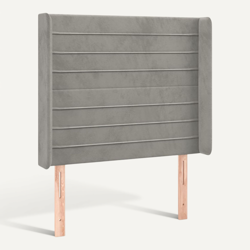 Tête De Lit Avec Oreilles Gris Clair 93x16x118/128 Cm Velours
